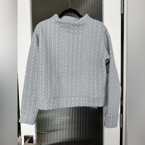 GapFit Grey Textured Knit Pullover
